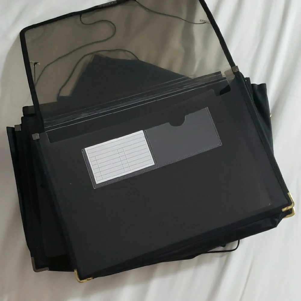 (Pack of 6) Black Document Holders with Label Slot